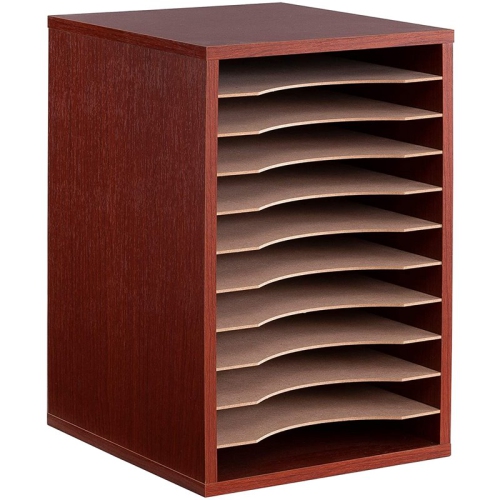 Scranton & Co 11 Compartment Vertical Desk Organizer in Cherry