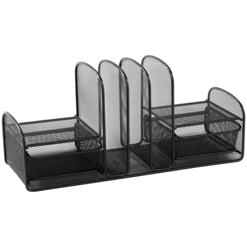 Pemberly Row Black Mesh Multi-Purpose Desk Organizer