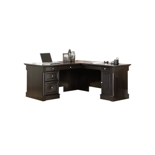 COOPER  Contemporary L-Shaped Wood Desk In Obsidian Oak