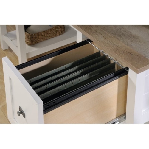 Pemberly Row Home Office Desk in Soft White