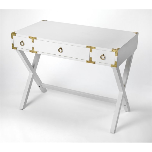 BEAUMONT LANE  Metropolitan Living Glossy Writing Desk In White