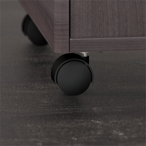 Studio C 60W L Shaped Desk with Drawers in Storm Gray - Engineered Wood