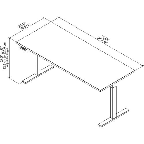 Move 60 Series 72W x 30D Adjustable Desk in Hansen Cherry - Engineered Wood