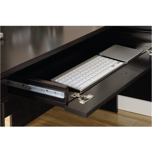 Bowery Hill Contemporary Wood L-Shaped Computer Desk in Wind Oak