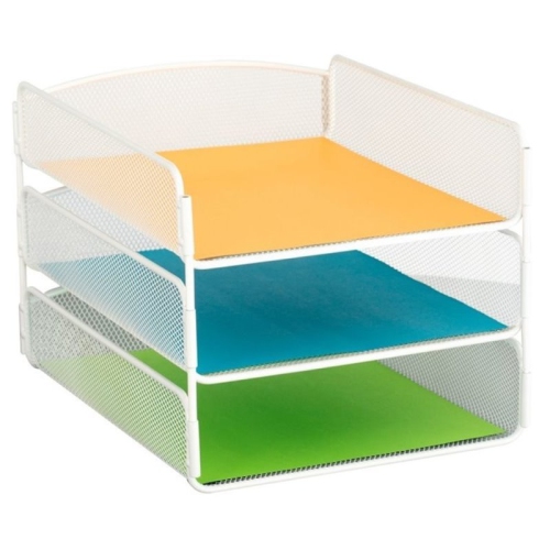 Scranton & Co 3 Tray Desk Organizer in White