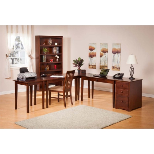 Allora 48" Solid Wood Writing Desk in Walnut