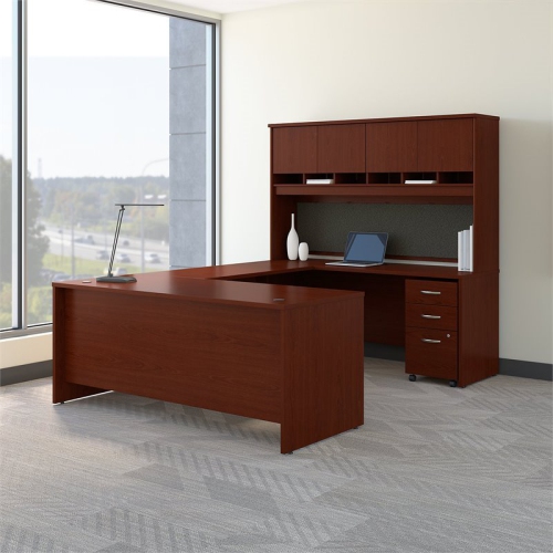 CARELL FURNITURE  72W U Shaped Desk With Hutch And Storage