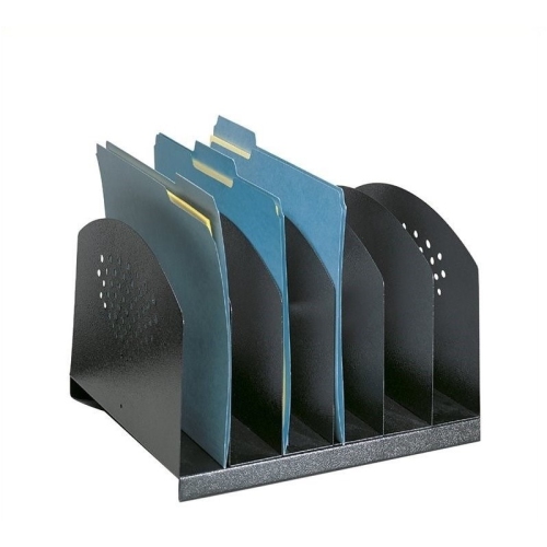 Scranton & Co Black Six Section Steel Desk Rack
