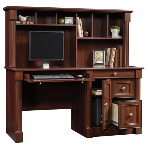 Bowery Hill Computer Desk with Hutch in Cherry