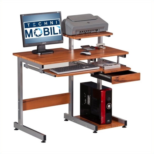 Kingfisher Lane Wood Computer Desk in Wood Grain