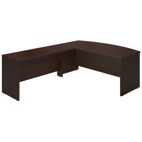 Bush Business Furniture Studio C 72W Bow Front L Desk with 60W Return in Mocha Cherry