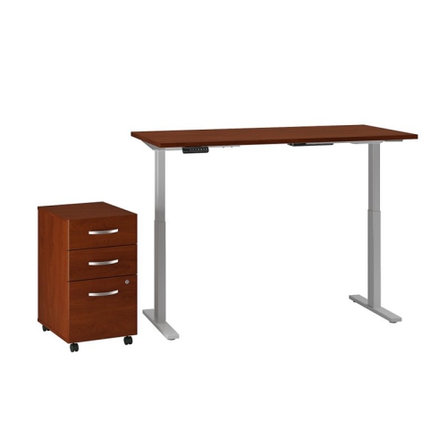 BBF Move 60 Series 60W X 30D Adjustable Desk Set In Hansen Cherry - Engineered Wood