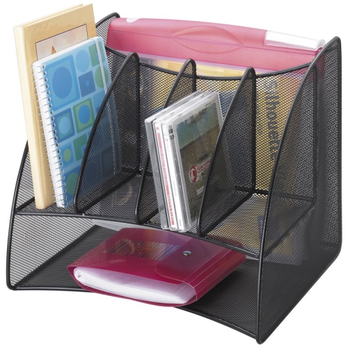 Pemberly Row Black Mesh Desk Corner Organizer