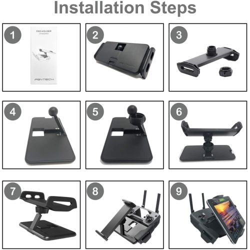 PGYTECH Pad Holder 4-10.5 inch Holder Remote Control Tablet Mount Holder Compatible with DJI Mavic Air 2/Mavic Mini/Mavic 2/Mavic Air/Mavic Pro/Spark