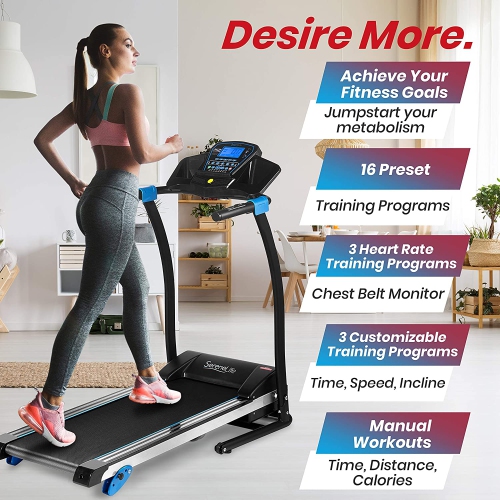 SereneLife Smart Digital Slim Folding Home Treadmill, Bluetooth, 2.5 HP, 265lb. Capacity,
