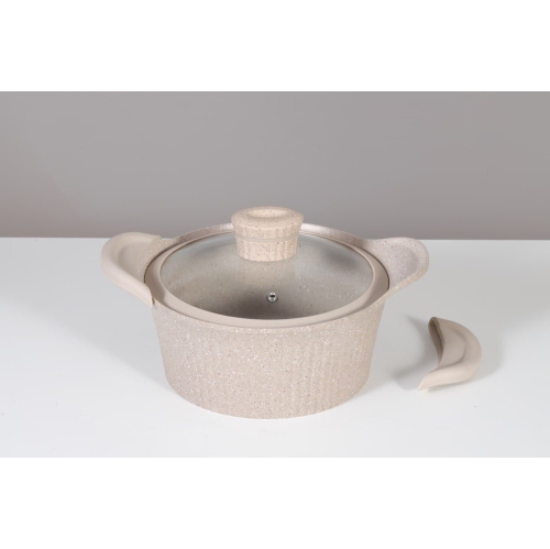 BARITON CASSEROLE 32CM/12.5" DIE-CAST ALUMINIUM WITH GLASS LID NON- STICK