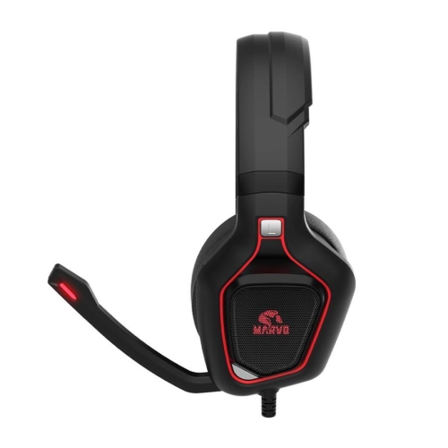 Marvo Pro - Casque de Jeu Filaire Stéréo avec Rétro-Éclairage Rouge