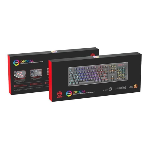 Marvo Pro - Wired Mechanical Gaming Keyboard with RGB Backlight, Black
