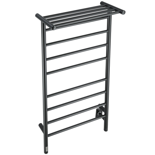 Ancona Piazzo OBT 8-Bar Dual Wall Mount Towel Warmer with Integrated On-Board Timer in Matte Black