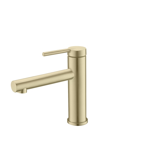 STYLISH Single Handle Modern Bathroom Basin Sink Faucet, Stainless Steel Brushed Gold Finish B-108G