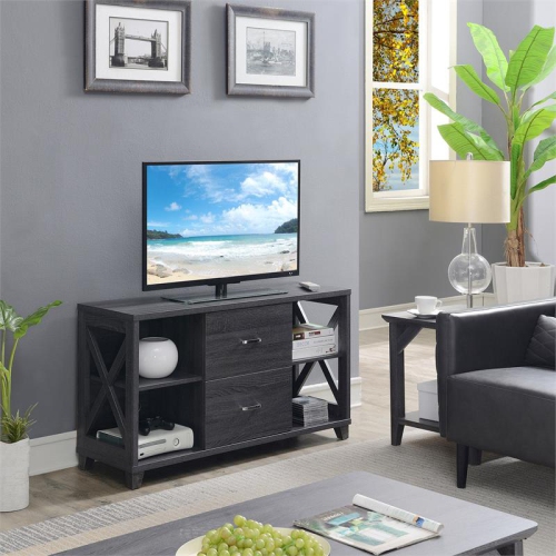 Pemberly Row 47" TV Stand with Two Drawers in Gray