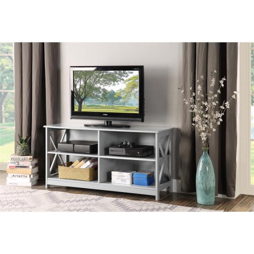 CONVENIENCE CONCEPTS  Oxford 50" Tv Stand In Wood Finish With "x" Design In Gray