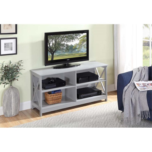 Convenience Concepts Oxford 50" TV Stand in Gray Wood Finish with "X" Design