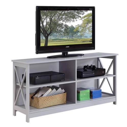 Convenience Concepts Oxford 50" TV Stand in Gray Wood Finish with "X" Design