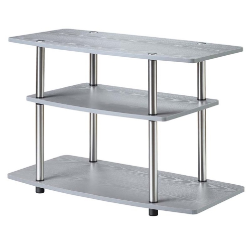 Pemberly Row 32" 3 Tier TV Stand in Gray
