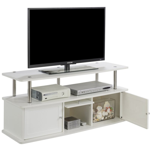 Convenience Concepts Designs2Go 50" TV Stand with Three Cabinets in White Wood