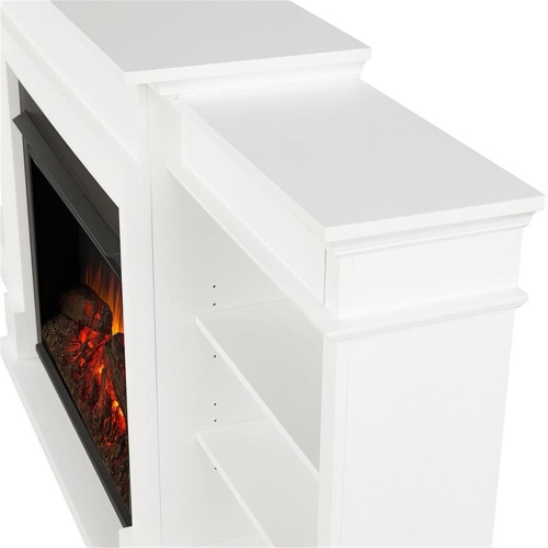 Real Flame Ashton 92-inch Grand Electric Fireplace TV Stand in White