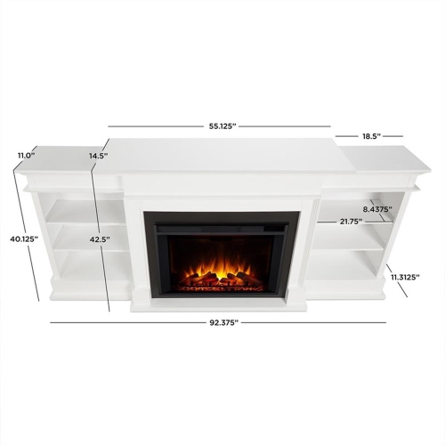 Real Flame Ashton 92-inch Grand Electric Fireplace TV Stand in White