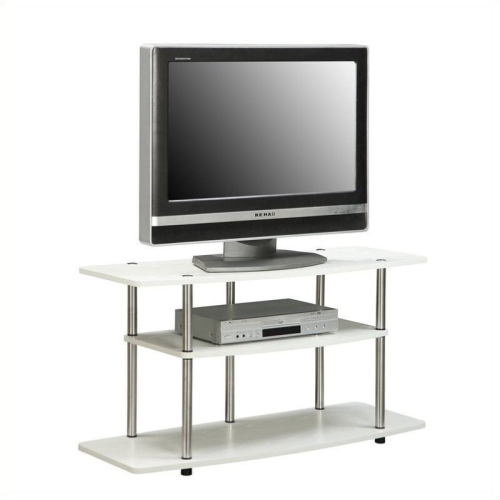 Pemberly Row 3 Tier Wide TV Stand - White