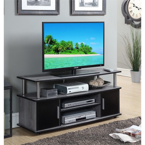 Pemberly Row 45" Wood TV Stand in Weathered Gray