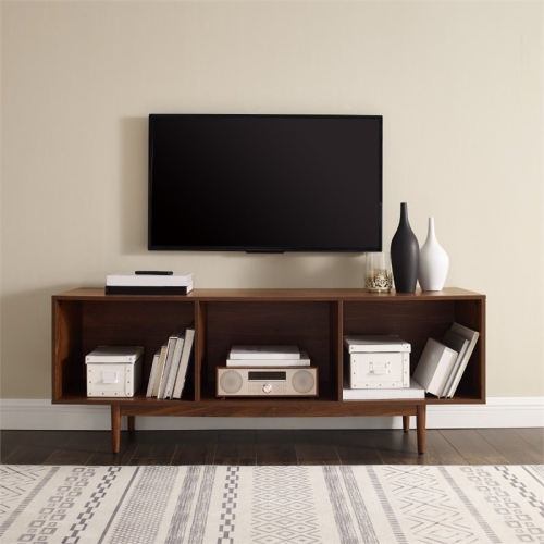 Pemberly Row 60" Low Profile TV Stand in Walnut