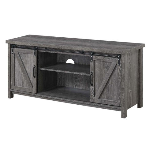 Pemberly Row Barn Door 52" TV Stand in Rustic Gray