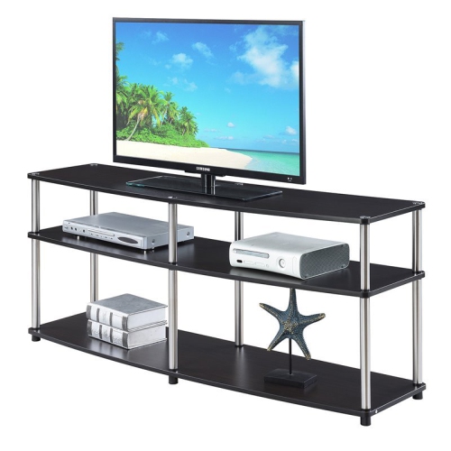 CONVENIENCE CONCEPTS  Designs2Go Three-Tier 60" Tv Stand In Espresso Wood Finish