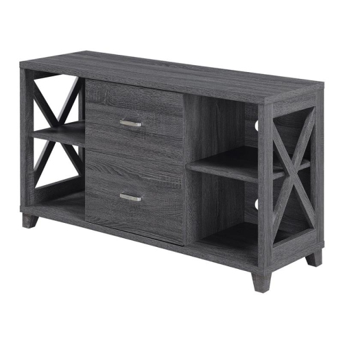 Convenience Concepts Oxford Deluxe 47" TV Stand with Two Drawers in Gray Wood
