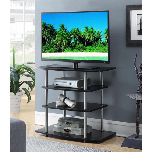 Convenience Concepts Designs2Go No Tools Highboy TV Stand in Black Wood