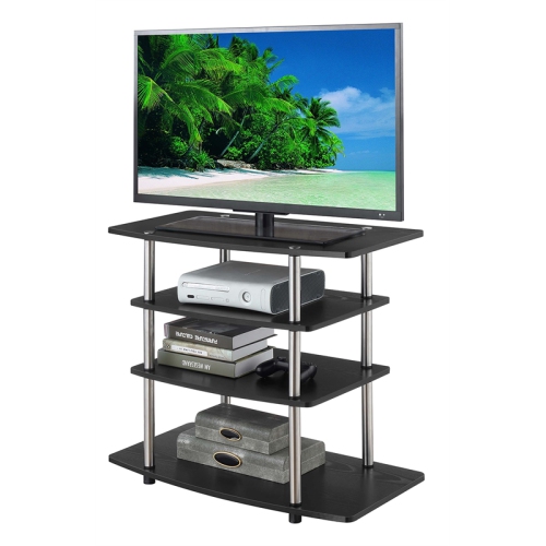Convenience Concepts Designs2Go No Tools Highboy TV Stand in Black Wood