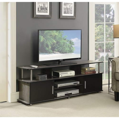 Pemberly Row 60" Wood TV Stand in Weathered Gray