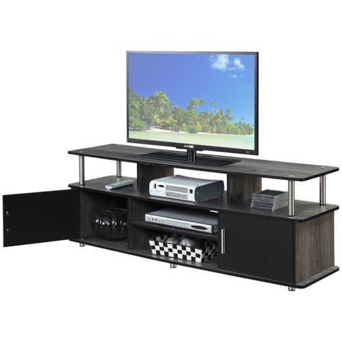 Pemberly Row 60" Wood TV Stand in Weathered Gray