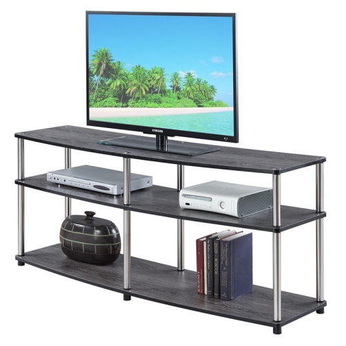 CONVENIENCE CONCEPTS  Designs2Go Three-Tier 60" Tv Stand In Weathered Wood Finish In Gray
