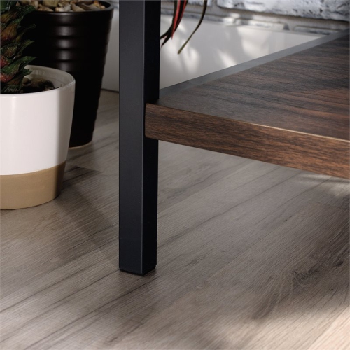 Pemberly Row 60" Engineered Wood and Metal TV Stand in Rich Walnut