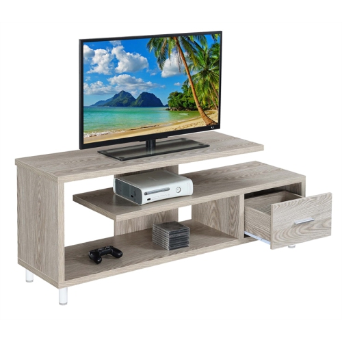 Convenience Concepts Seal II 60" TV Stand in White Wood Finish