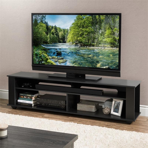 CorLiving Bakersfield Ravenwood Black Wood TV Stand - For TV's up to 85"