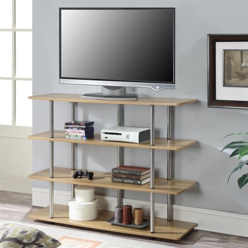 PEMBERLY ROW  47" 4 Tier Xl Tv Stand In Off Light Oak In White