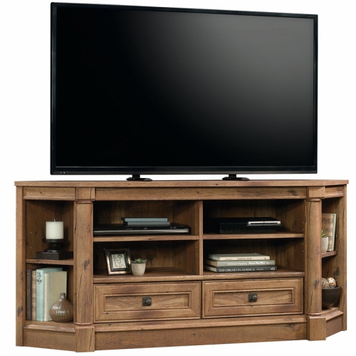 PEMBERLY ROW  Contemporary Engineered Wood 60" Corner Tv Stand In Vintage Oak