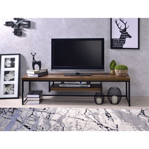 ACME Bob TV Stand in Weathered Oak and Black