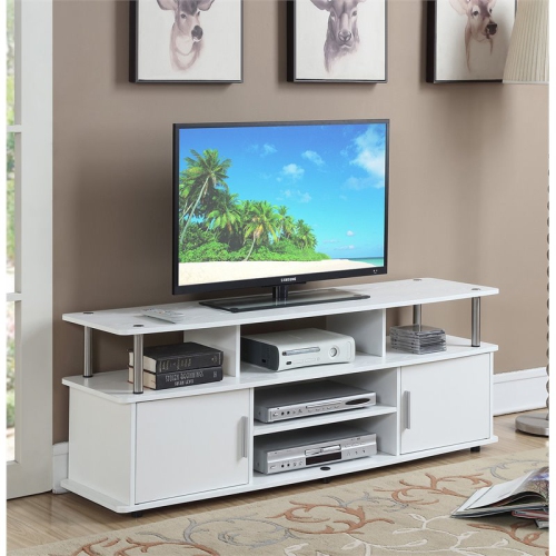 Pemberly Row 60" Wood TV Stand in White